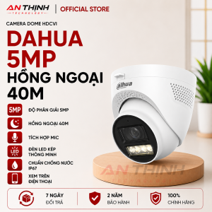 CAMERA DOME HDCVI DAHUA 5MP HỒNG NGOẠI 40M
